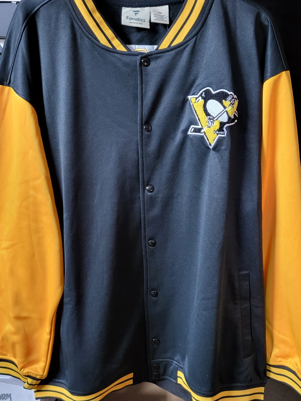 *NEW* Fanatics NHL Pittsburgh Penguins Button Up Stitched Hoodie Size Men’s 2XL